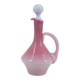 Gibson Pink & White Art Glass Cruet