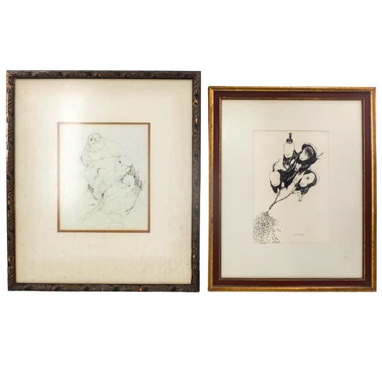 Grouping of Framed Drawings by Santiago (1 of 5)