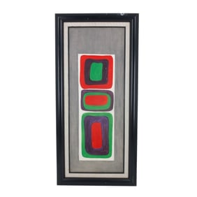 Vintage Pop Art Oil on Canvas "Abstract Squares"