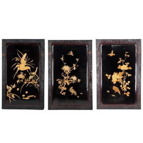 3 Mid-Century Chinese Decorative Relief Panels