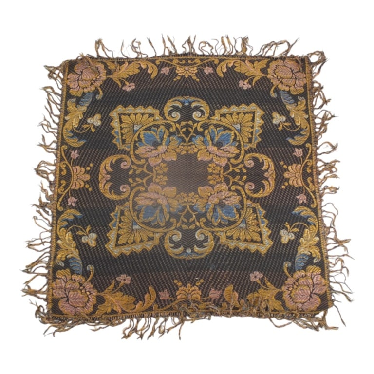 Antique Jacquard Piano Shawl (1 of 2)