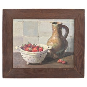 W. Heykoop Dutch 20C Oil on Panel "Still Life"