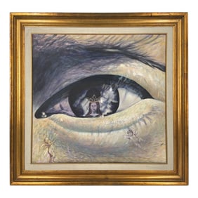 Possibly Raul Lara Oil on Board "Eye"