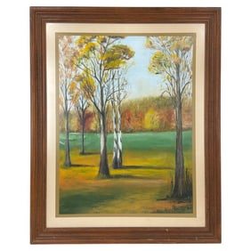 Vintage Oil on Board "Autumnal Landscape" Signed