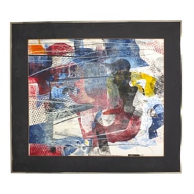 Frits Van Eeden Gouache on Paper "Abstract"