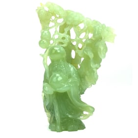 Large Carved Jade Buddha Sculpture