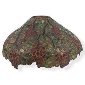 Large Handel Art Glass Leaded Lampshade "Wisteria"