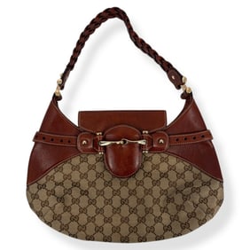 Gucci GG Canvas Horsebit Shoulder Bag