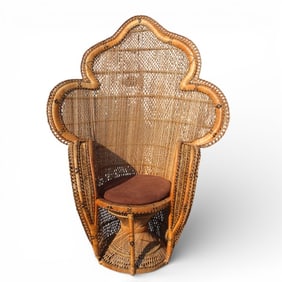 Vintage King Cobra Wicker Peacock Chair