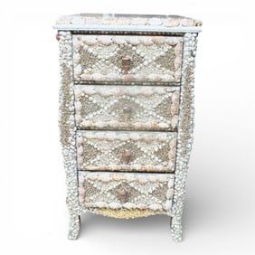 A Contemporary Shell-Encrusted Chest of Drawers