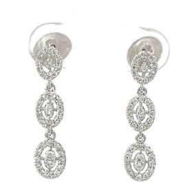 Pair of 18k White Gold & Diamond Earrings