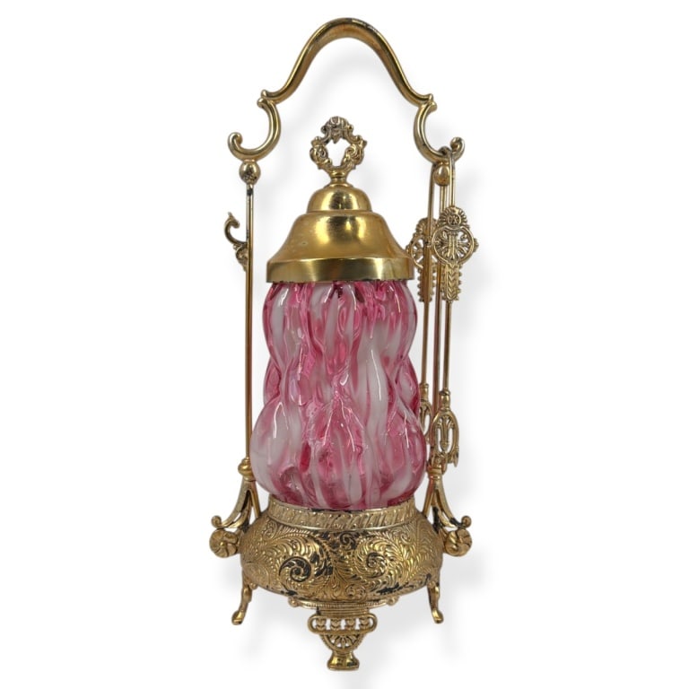 Meriden Victorian Blown Glass Gilt Pickle Castor (1 of 3)