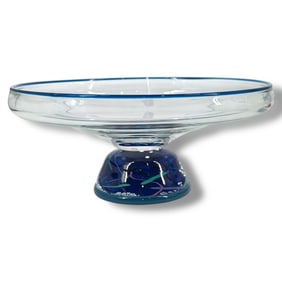 Hand Blown Art Glass Cake Stand