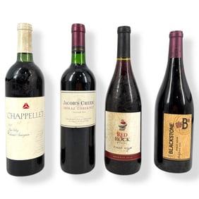 4 Vintage Bottles of Red Wine, Jacobs Creek +