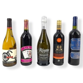 5 Vintage Wine Bottles