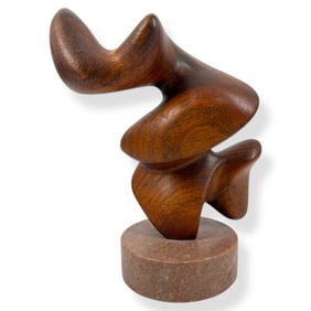 MCM Jean Arp Style Biomorphic Wood Sculpture