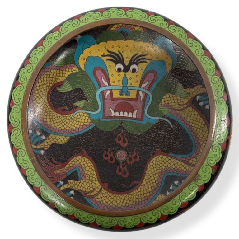 Chinese Republic Period Cloisonne Dragon Bowl (1 of 3)