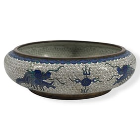 Chinese Republic Period Cloisonne Dragon Bowl