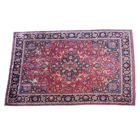 Semi-Antique Signed Persian Kashan Rug