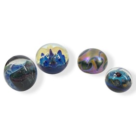 3 Eickholt Glass Paperweights + Another
