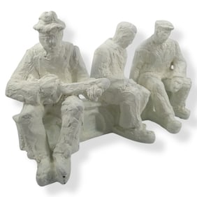 after George Segal Plaster Sculpture, 3 Seated Men