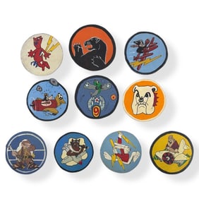 9 WWII Movie Studio Bomber Squadron Patches