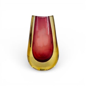 Luigi Onesto Murano Sommerso Art Glass Vase