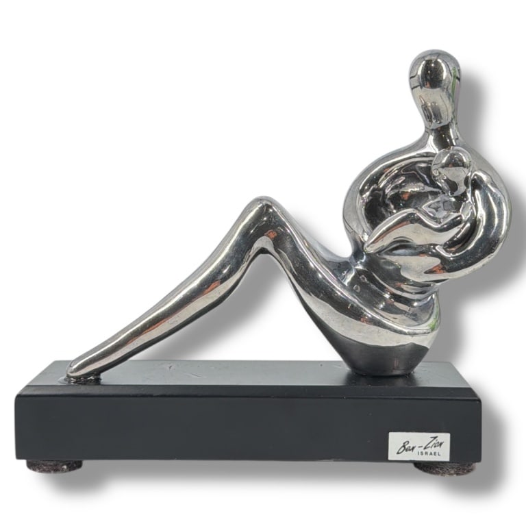 Ben Zion Sterling Silver Sculpture, Mother & Child (1 of 4)