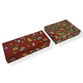 2 Chinese Republic Cloisonne Dresser Boxes