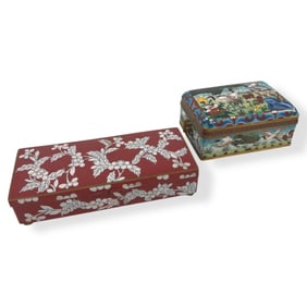2 Chinese Republic Cloisonne Dresser Boxes