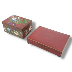 2 Chinese Republic Cloisonne Dresser Boxes