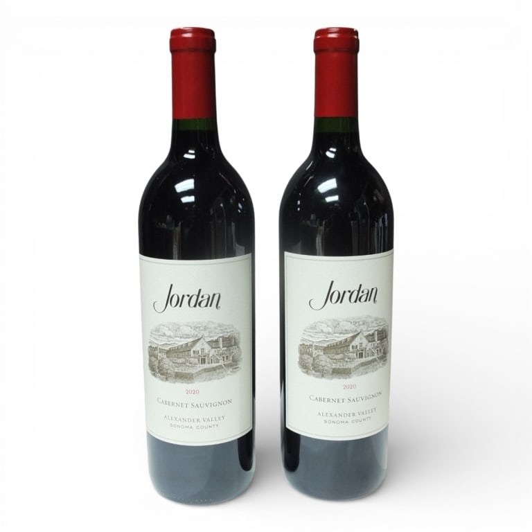 (2) Jordan 2020 Sonoma Cabernet Sauvignon: (2) Jordan 2020 Alexander Valley, Sonoma County Cabernet Sauvignon, 750ml Bottles. Offered from a South Florida Private Collection. Bidders are purchasing the bottle and its historically significant, 
