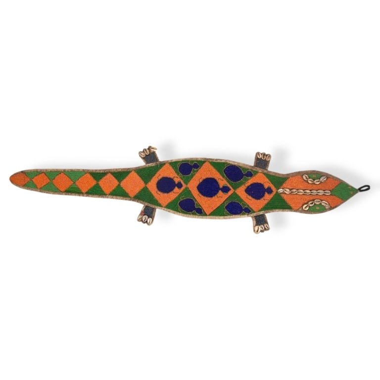 African Yoruba Beaded Lizard Belt Sash (1 of 2)