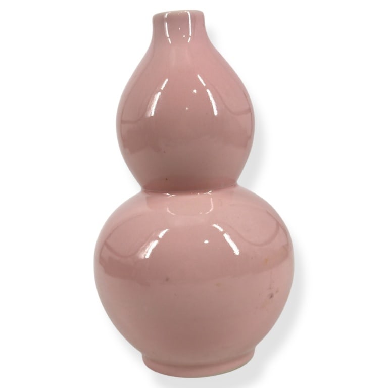 Chinese Qianlong Light Pink Double Gourd Vase (1 of 3)