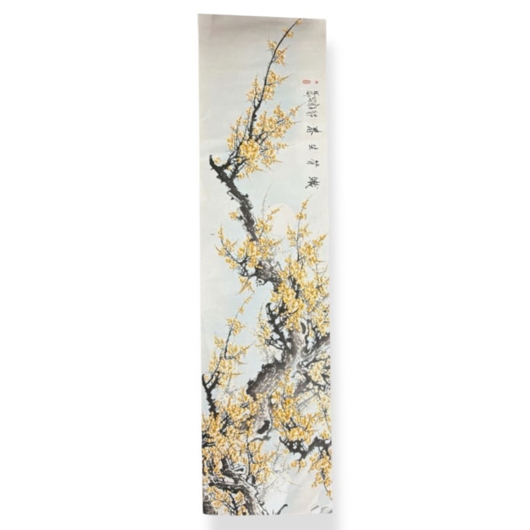 Vintage Chinese Watercolor Scroll Painting (1 of 3)