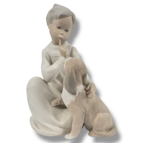 Lladro Porcelain Figure "Boy with Dog" #4522