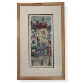 Joseph Farhi Color Silkscreen "Jardin de Paris"
