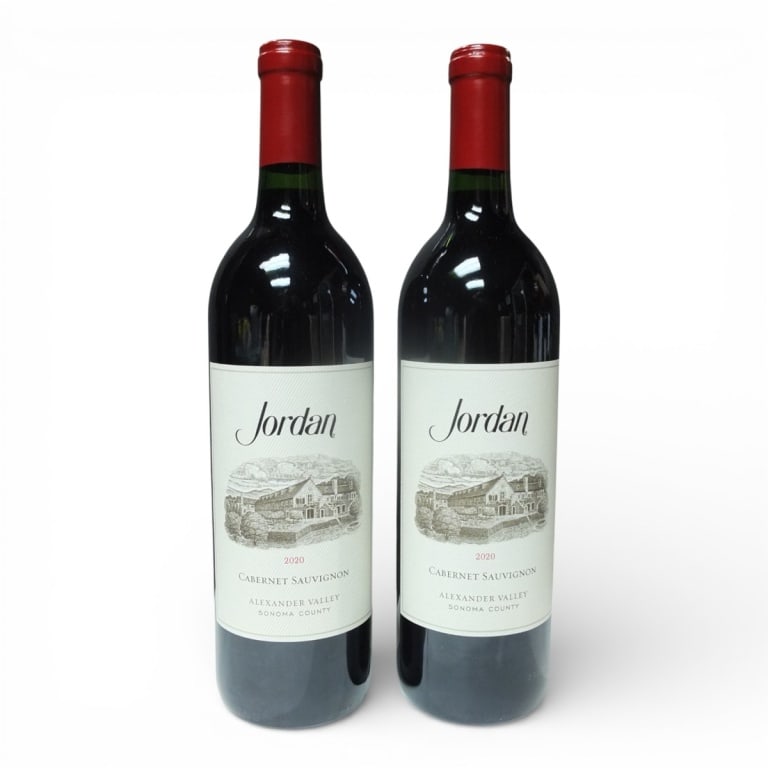 (2) Jordan 2020 Sonoma Cabernet Sauvignon: (2) Jordan 2020 Alexander Valley, Sonoma County Cabernet Sauvignon, 750ml Bottles. Offered from a South Florida Private Collection. Bidders are purchasing the bottle and its historically significant, 