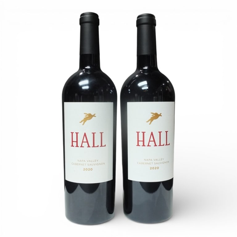 (2) Hall 2020 Napa Valley Cabernet Sauvignon: (2) Hall 2020 Napa Valley Cabernet Sauvignon, 750ml Bottles. Offered from a South Florida Private Collection. Bidders are purchasing the bottle and its historically significant, unbroken tax stamp. Th