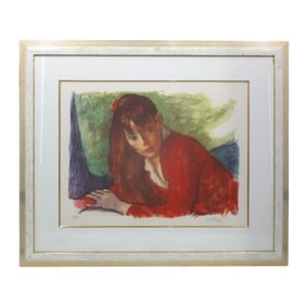 Robert Philipp Signed Color Lithograph "Gazing"