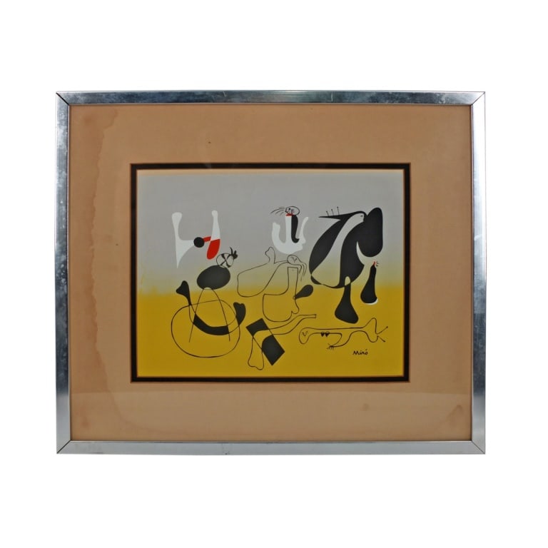 After: Joan Miro Color Lithograph "Painting" 1933 (1 of 6)