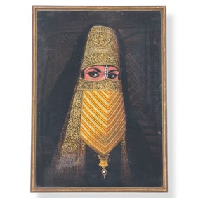 Vintage Persian Painting on Velvet "Arabic Beauty"