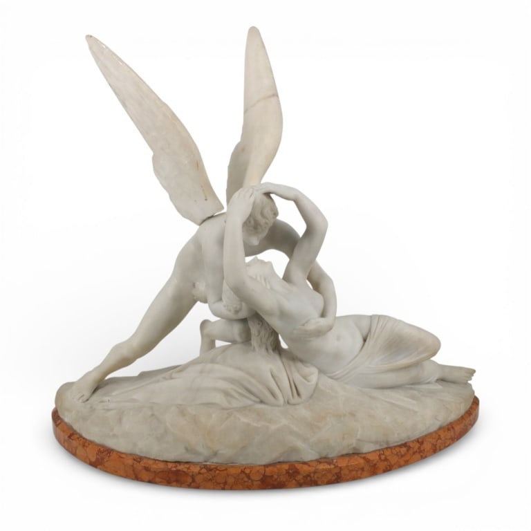After Antonio Canova 19C Marble "Psyche & Cupid" (1 of 8)