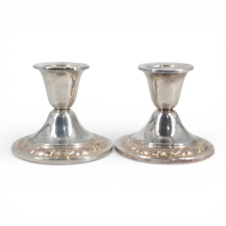 Pair Vintage Alvin Sterling Candleholders (1 of 3)