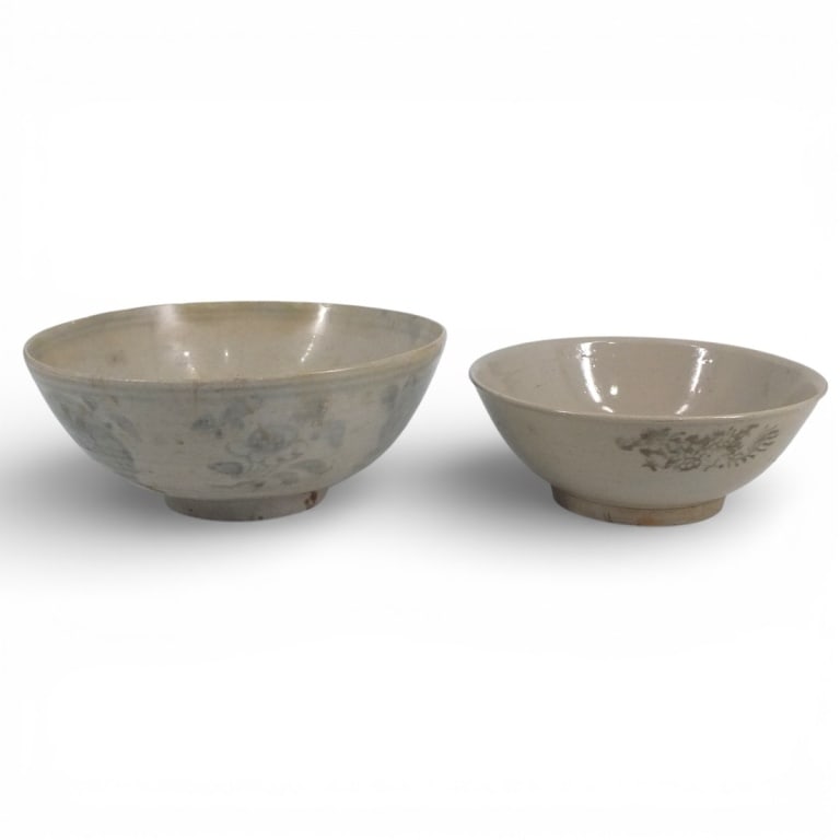 2 Antique Salt-Glazed Ceramic Bowls (1 of 6)