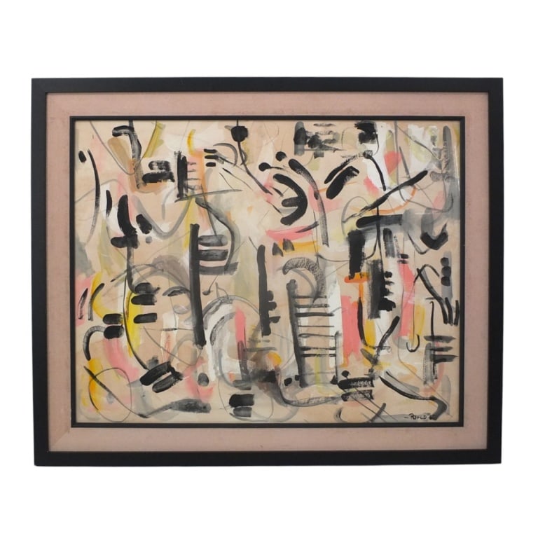 William Ronald Mixed Media "Untitled Abstract '60" (1 of 4)