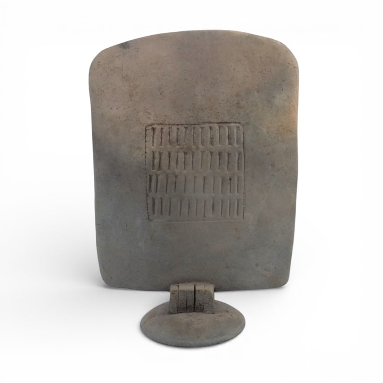 Contemporary Decorative Ceramic Object: Contemporary Decorative Ceramic Object. Unsigned. Measures 10-3/4" H x 7" x 4". Condition: Flake on underside of base or in good condition. Estimate 40 - 60 Domestic shipping Third Party