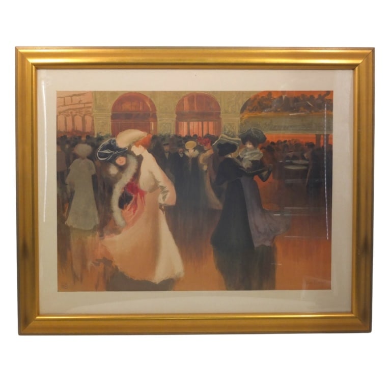 Louis Abel-Truchel Lithograph "Les Danuese": Louis Abel-Truchet, French (1857-1918) Color Lithograph "Les Danueses". Published by Eugene Verneau, Paris. Signed in print. Well framed and presented under acrylic screen. Measures 25" x 32-1/4", fra