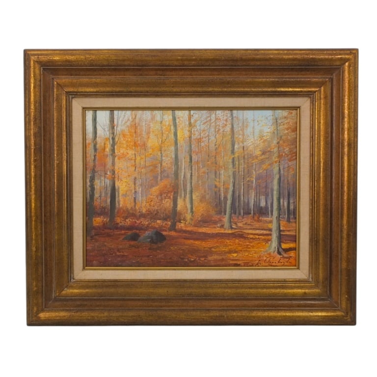 Josef Prochazka Oil on Canvas "Autumn Landscape" (1 of 7)