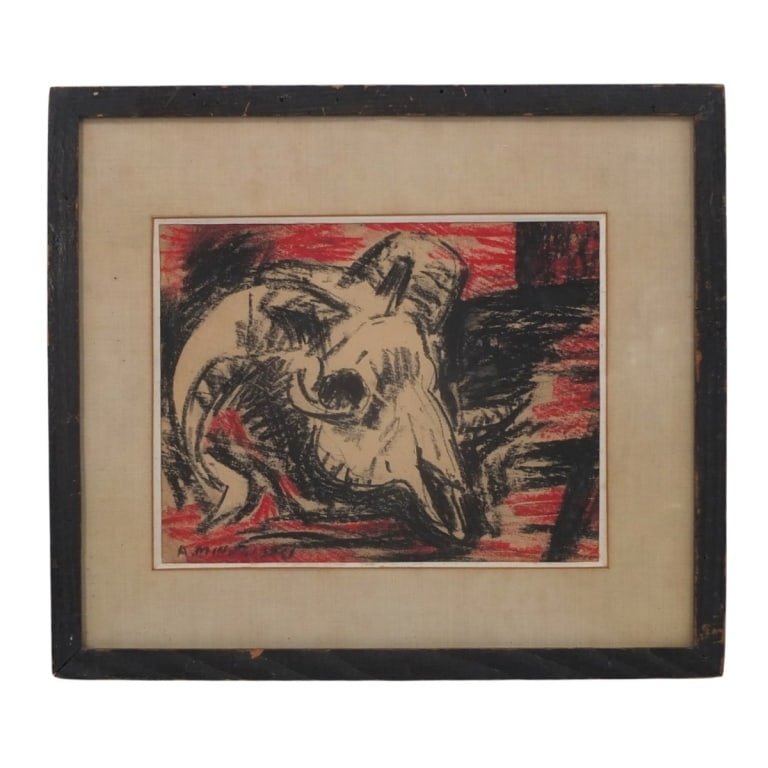 Alexander Minewski Crayon on Paper "Mountain Goat" (1 of 5)